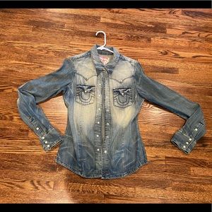 True Religion Women's Denim Shirt Size M